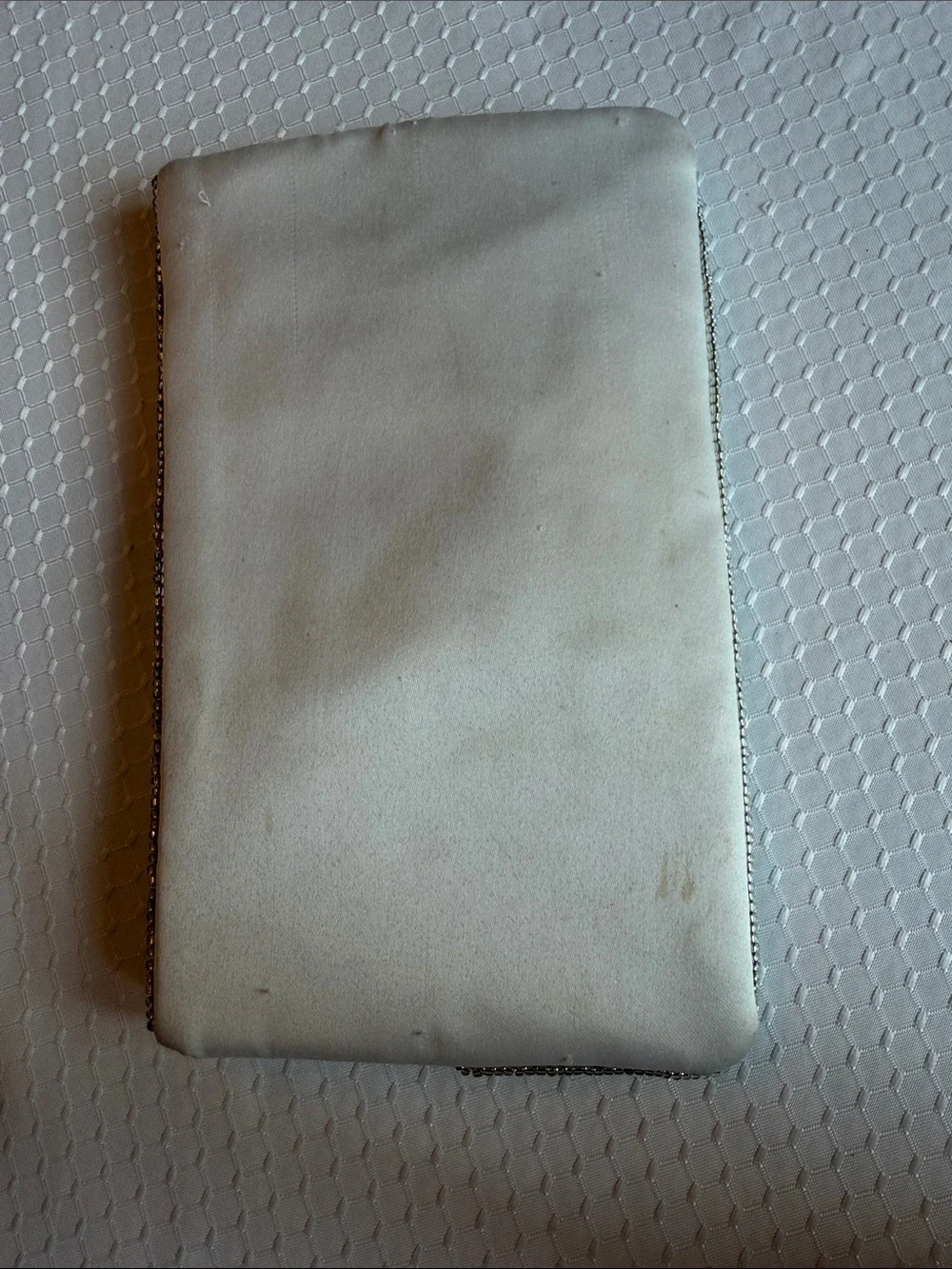 INC International Concepts Ivory and Silver Beaded Clutch
